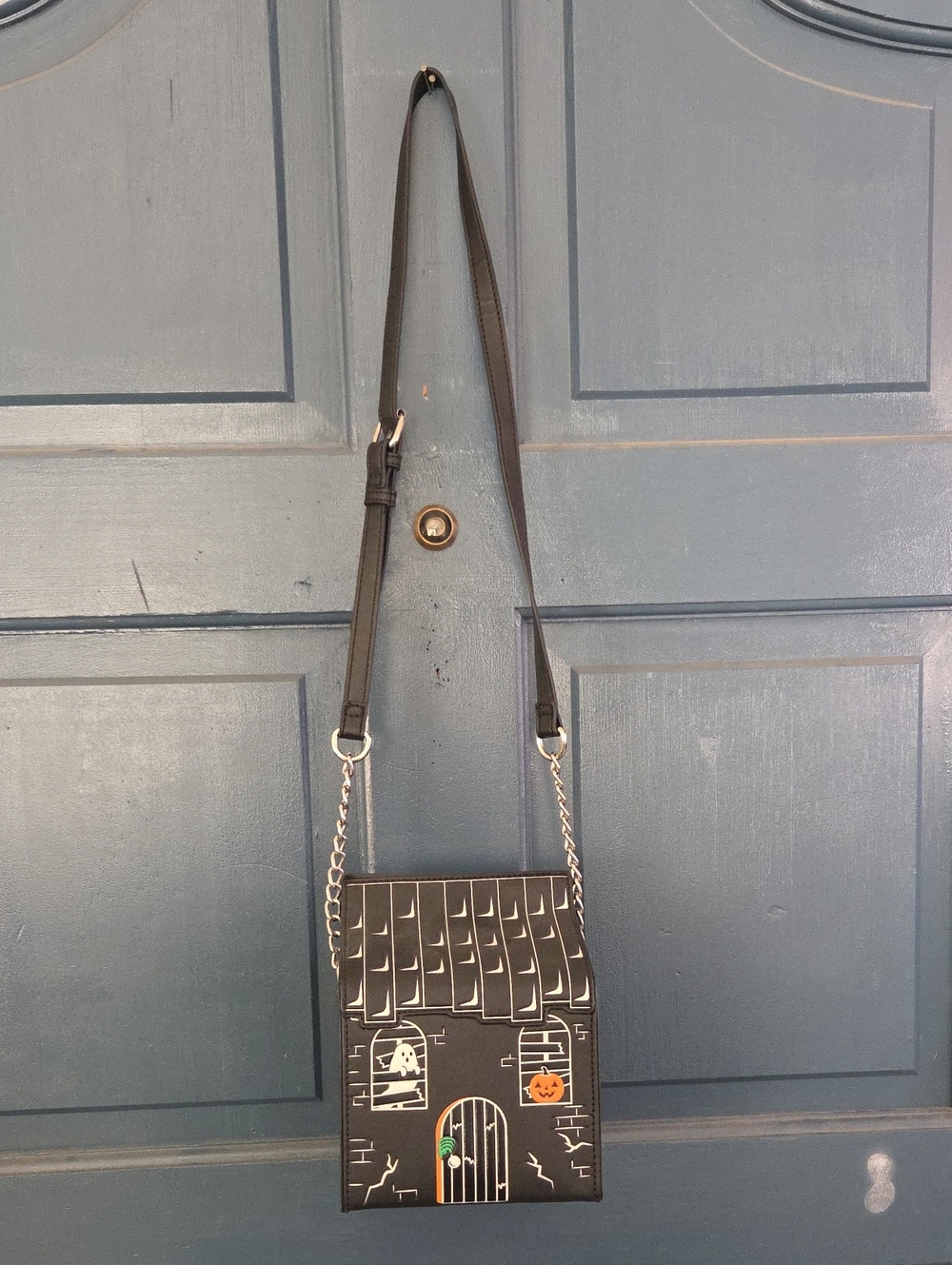 Black Haunted House Crossbody Bag